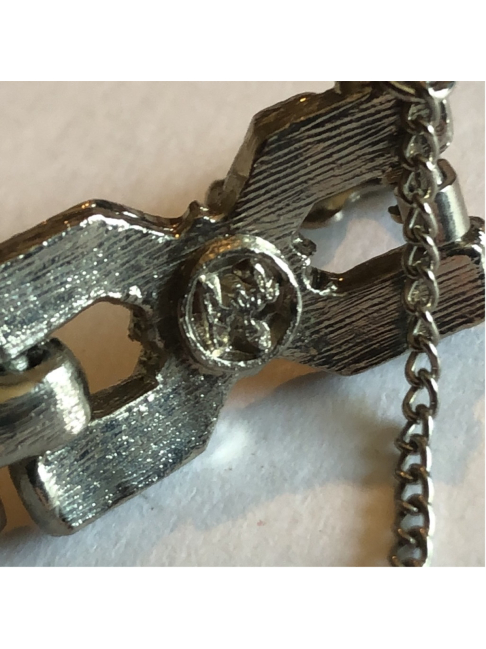 Angel Brand Signed Vintage Silver Tone Crystal Rhinestone Bracelet - Picture 8 of 9